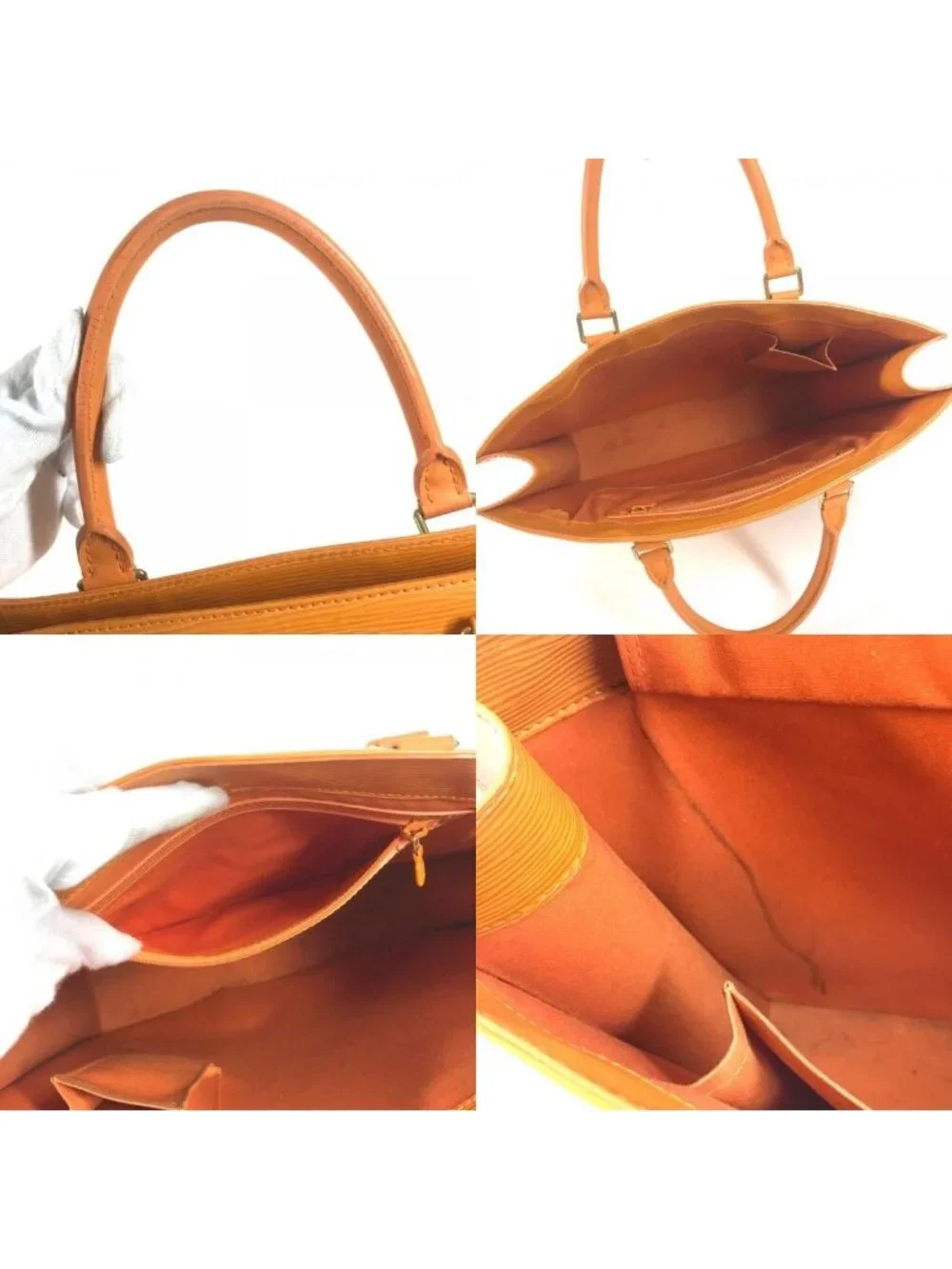 Louis Vuitton Tote Sac Plat GM Epi Leather Mandarin Orange